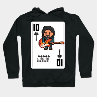 Pixelrockstars Ten of Clubs Playing Card Hoodie